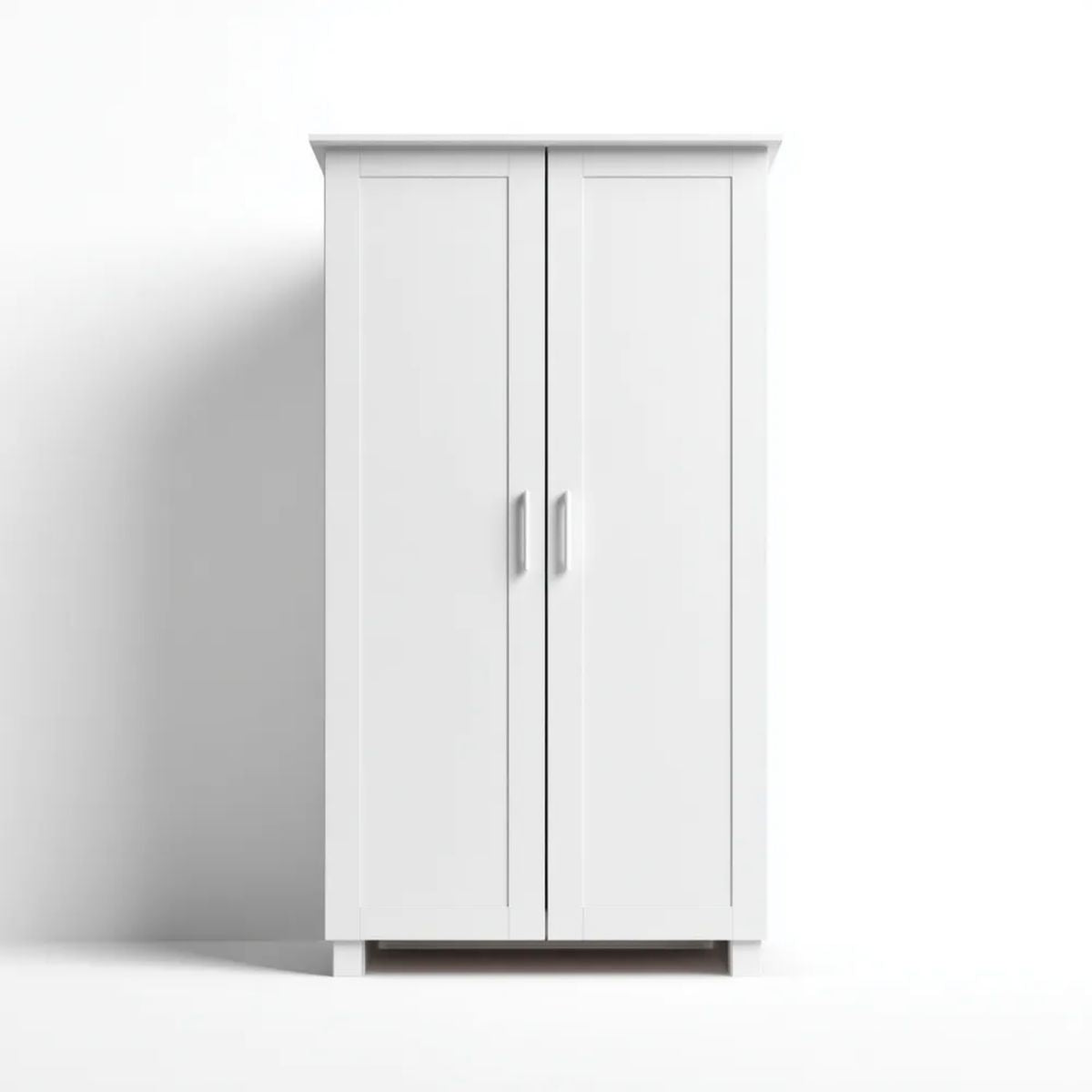 Biała dwudrzwiowa szafa z płyty wiórowej laminowanej 80 × 50 × 190 cm