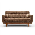 Brązowa sofa dwuosobowa ze sztruksu 170 × 85 × 88 cm