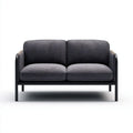 Dwuosobowa sofa szara z tapicerką poliestrową i stalową ramą, 130 × 75 × 80 cm