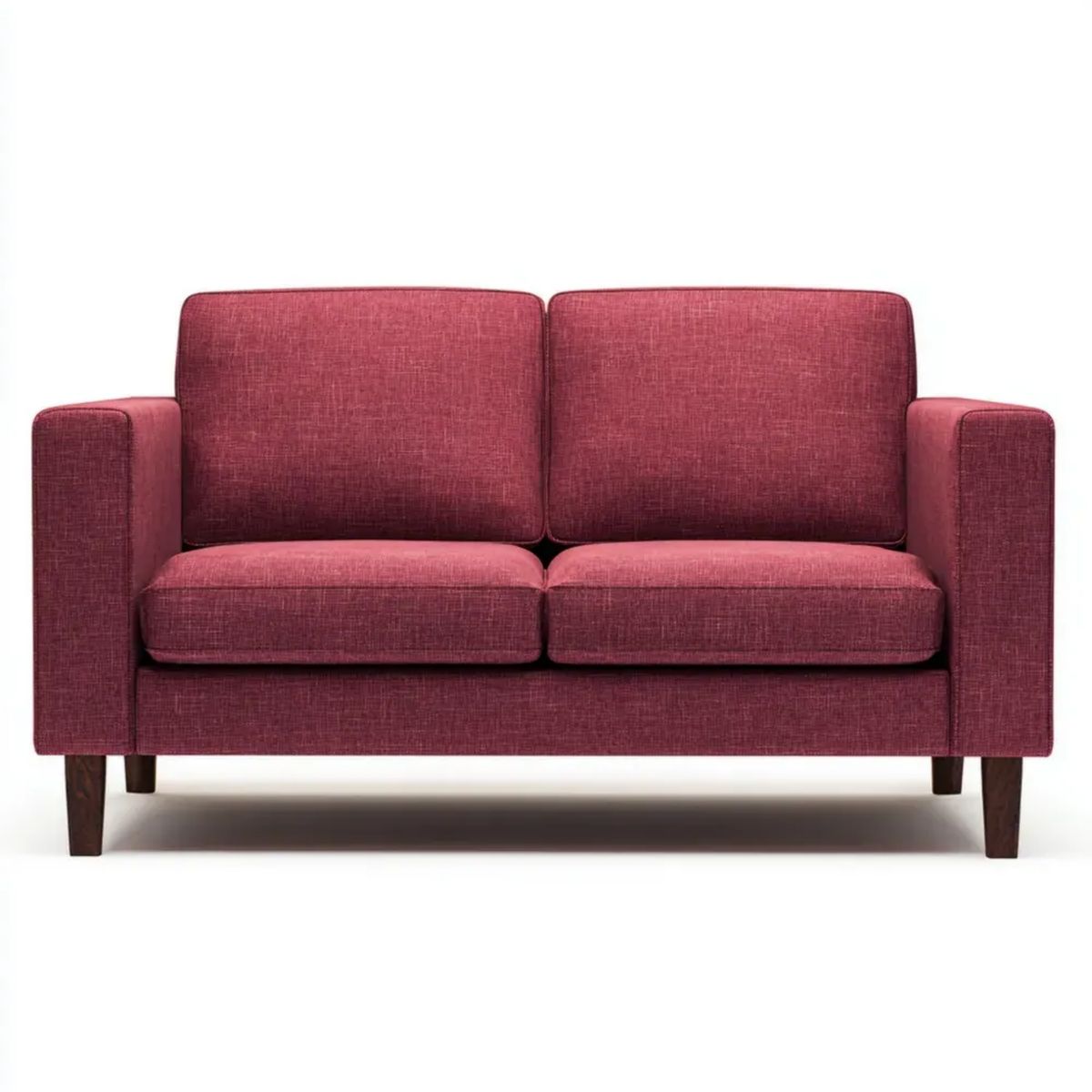 Sofa dwuosobowa bordowa z tapicerką poliestrową 160 × 85 × 84 cm