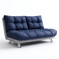 Trzyosobowa sofa rozkładana z poliestru granatowo-szara 180 × 90 × 85 cm