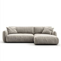 3-osobowa sofa narożna w kształcie L z tkaniny poliestrowej, szarobeżowa/czarna, 280 × 170 × 78 cm