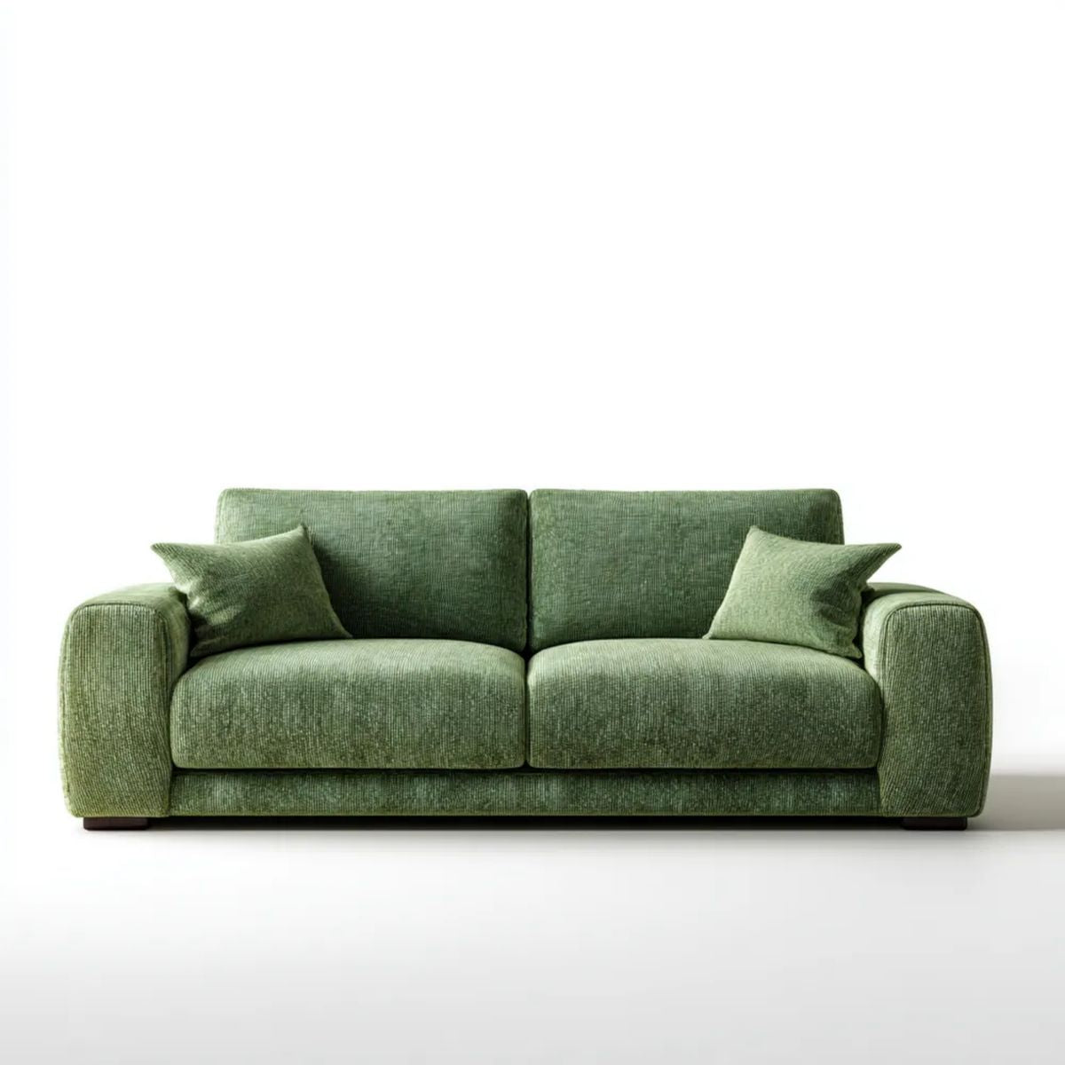 Zielona sofa trzyosobowa z tapicerką sztruksową 220 × 95 × 85 cm