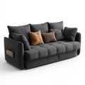 Trzyosobowa sofa grafitowo-brązowa z tapicerką poliestrową 230 x 95 x 90 cm