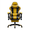 Fotel gamingowy biurowy z ekoskóry czarno-żółty 70 x 70 x 125–135 cm