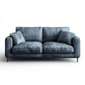Sofa dwuosobowa z tapicerką poliestrową szaroniebieska, 180 × 90 × 85 cm