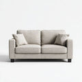 Sofa dwuosobowa jasnoszara z tapicerką poliestrową, 160 x 85 x 85 cm