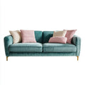 Turkusowa sofa trzyosobowa ze sztruksu poliestrowego 210 x 90 x 85 cm