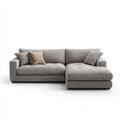 Szara sofa narożna z prawostronnym szezlongiem i tapicerką poliestrową 260 x 160 x 85 cm