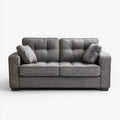Dwuosobowa sofa tapicerowana z tkaniny, szara, 170 x 90 x 88 cm